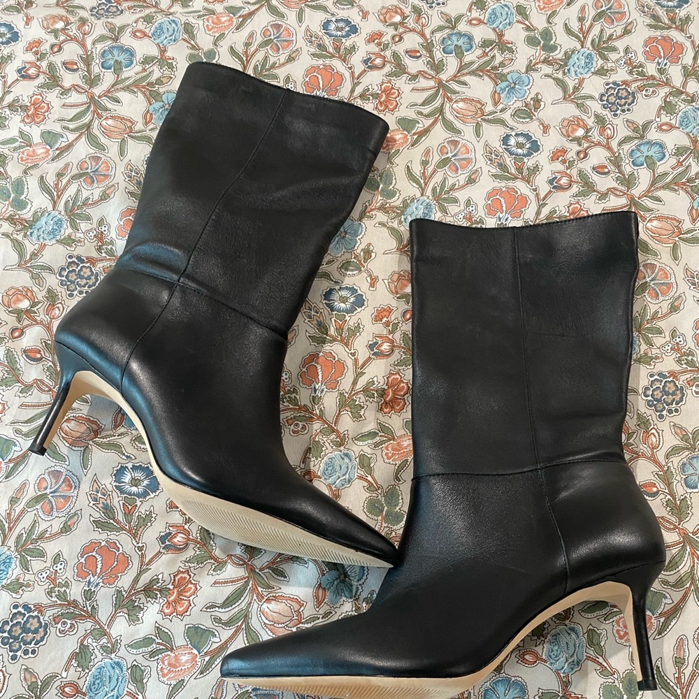 Ralph Lauren Black Heeled Boots, 10B